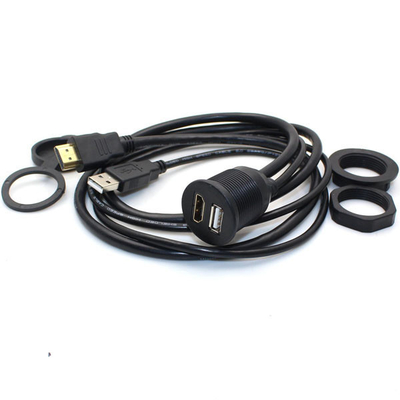 China Durable 1 Meter flush mount usb and hdmi Car Audio Cable 5 M Ohms Insulation Resistance OEM Design supplier