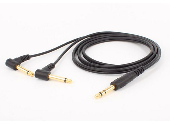 China Microphone Video Stereo Audio Cable / Mono Jack Cable Copper Conductor supplier